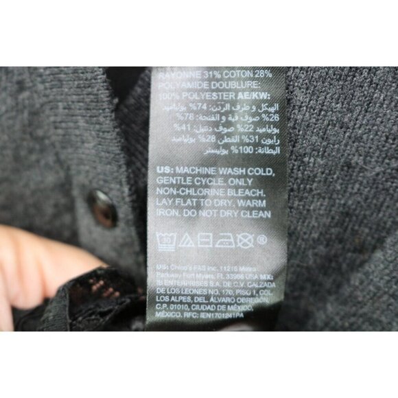 White House Black Market Wool Blend Button Up Lace Sweater-Size M-Whimsigoth - Picture 7 of 11